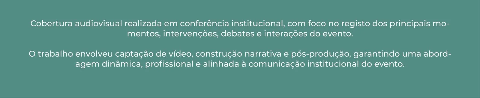 Cobertura Audiovisual de Conferência #3: frame